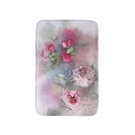 Elegant Waterverf Rozen Flowers Florence Sjabloon Badmat (Voorkant Verticaal)