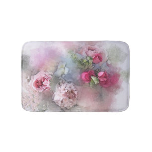 Elegant Waterverf Rozen Flowers Florence Sjabloon Badmat