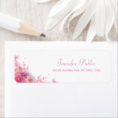 Elegant Waterverf Rozen Flowers Moderne Eenvoudige Etiket (Insitu)