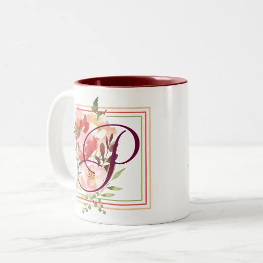 Elegant Waterverf Rozen Koffie Mok (Voorkant links)