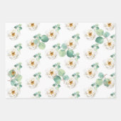 Elegant Waterverf Rozen met Eucalyptus Inpakpapier Vel (Voorkant 3)