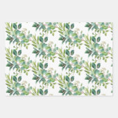 Elegant Waterverf Rozen met Eucalyptus Inpakpapier Vel (Voorkant 2)