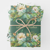 Elegant Waterverf Rozen met Eucalyptus Inpakpapier Vel (In situ)