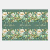 Elegant Waterverf Rozen met Eucalyptus Inpakpapier Vel (Voorkant)