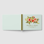 Elegant Waterverf Rozen Mint Green Wedding Gastenboek (Volledig)