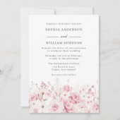 Elegant Waterverf Rozen Mooi huwelijk Kaart (Voorkant)