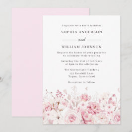 Elegant Waterverf Rozen Mooi huwelijk Kaart