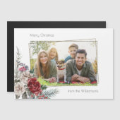 Elegant Waterverf Rozen, Pine & Gold Lijst Foto (Voorkant / Achterkant)