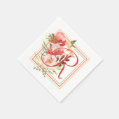 Elegant Waterverf Rozen Romantic Bouquet Servet (Hoek)