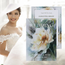 Elegant Waterverf Rozen, Sage Green & Cream