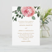 Elegant Waterverf Rozen Weddenschap Kaart (Staand voorkant)