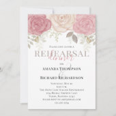 Elegant Waterverf Rozen Wedding Rehearsal Dinner Kaart (Voorkant)