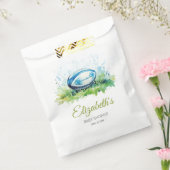 Elegant Waterverf Rugby Baby shower Bedankzakje (Gezegeld)