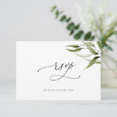 Elegant Waterverf Rustic Eucalyptus RSVP Kaart (Staand voorkant)