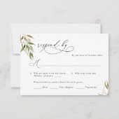 Elegant Waterverf Rustic Eucalyptus RSVP Kaart (Achterkant)