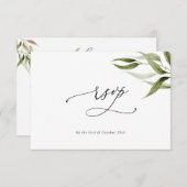 Elegant Waterverf Rustic Eucalyptus RSVP Kaart (Voorkant / Achterkant)