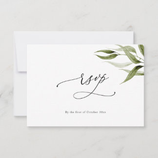 Elegant Waterverf Rustic Eucalyptus RSVP Kaart