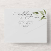 Elegant Waterverf Rustige Eucalyptus All In One Uitnodiging (Achterkant)