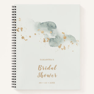 Elegant Waterverf Sage Gold Vrijgezellenfeest Notitieboek