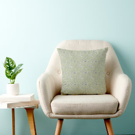 Elegant Waterverf Sage Green Paars Floral Kussen