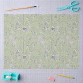 Elegant Waterverf Sage Green Paars Floral Tissuepapier (Craft)