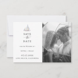 Elegant Waterverf Sailboat Photo Save the Date Aankondiging