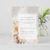 Elegant Waterverf schilderde Floral Canvas Wedding Kaart (Staand voorkant)