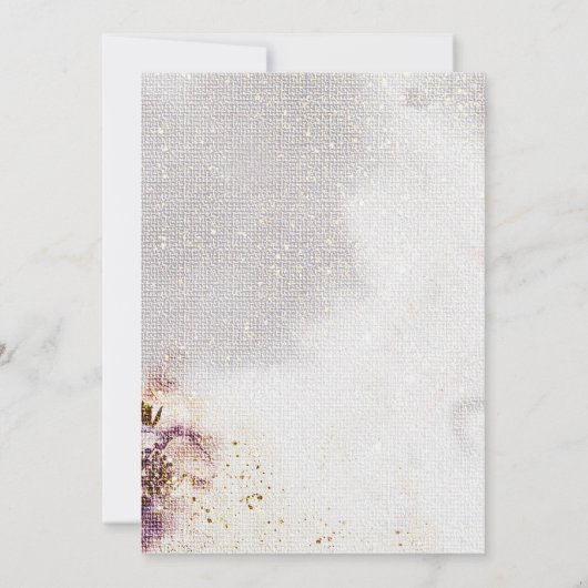 Elegant Waterverf schilderde Floral Canvas Wedding Kaart (Achterkant)