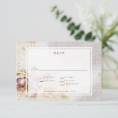 Elegant Waterverf schilderde Floral Canvas Wedding RSVP Kaartje (Staand voorkant)
