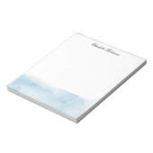Elegant Waterverf Script Blue Ombre Custom Notitieblok (Linkerzijde)