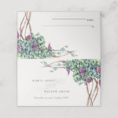 Elegant Waterverf Script Grapevine Bruiloft Plaatskaartje (Buitenkant ongevouwen)