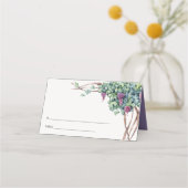 Elegant Waterverf Script Grapevine Bruiloft Plaatskaartje (Achterkant)