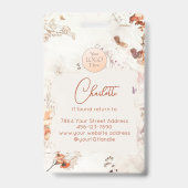 Elegant Waterverf Script Logo Foto Make-up Badge (Achterkant)