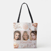 Elegant Waterverf Script Logo Foto Make-upstudio Tote Bag (Achterkant)