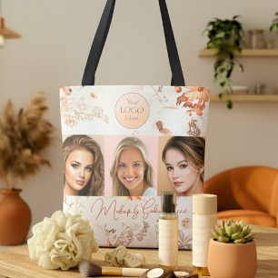 Elegant Waterverf Script Logo Foto Make-upstudio Tote Bag