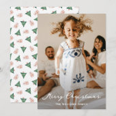 Elegant Waterverf Script met Kerstmis Feestdagenkaart (Voorkant / Achterkant)