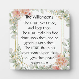 Elegant Waterverf Scripture Blessing Numbers 6 24 Fotoplaat