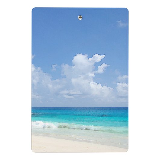 Elegant Waterverf Seaside Waves Trendy Sjabloon Mini Klembord (Achterkant)