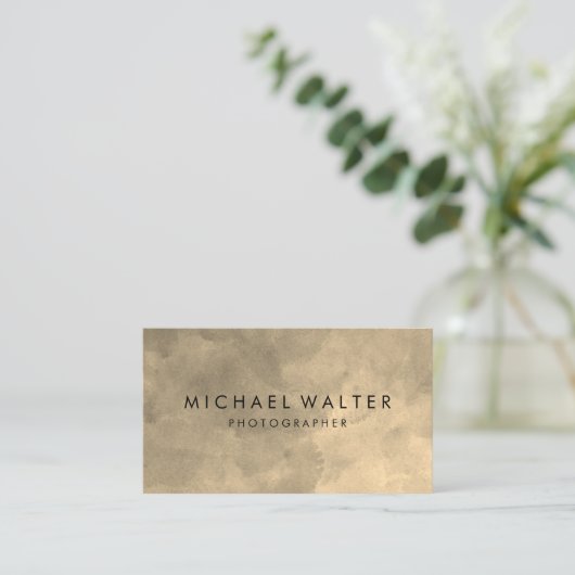 Elegant Waterverf Sepia Gray Visitekaartje (Staand voorkant)