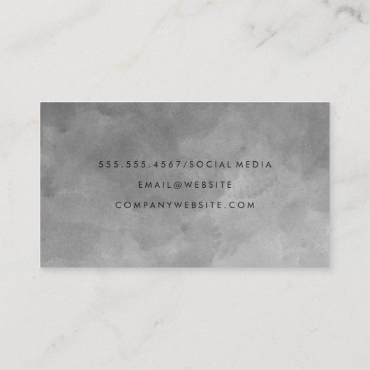 Elegant Waterverf Sepia Gray Visitekaartje (Achterkant)