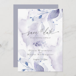 Elegant Waterverf Seringe Loof Save-the-Date Kaart
