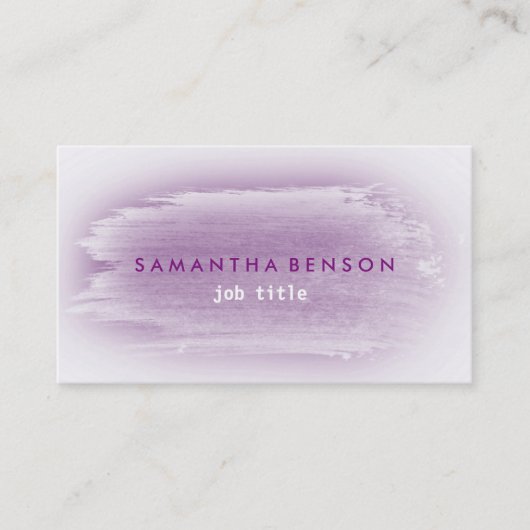 Elegant Waterverf Simple Splatter Paars Grey Visitekaartje (Voorkant)