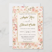 Elegant Waterverf Small Floral Wedding Invitation Save The Date (Voorkant)