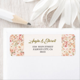 Elegant Waterverf Small Florals Adres Etiket