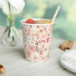 Elegant Waterverf Small Florals Papieren Bekers
