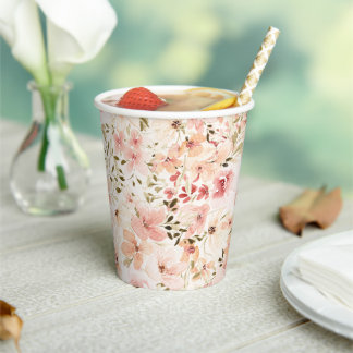 Elegant Waterverf Small Florals Papieren Bekers