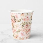 Elegant Waterverf Small Florals Papieren Bekers (Achterkant)