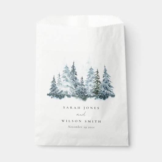 Elegant Waterverf sneeuwwinterpijn Bedankzakje (Voorkant)