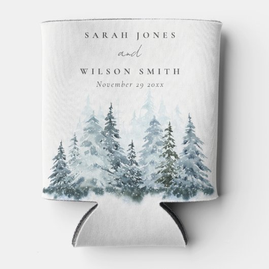 Elegant Waterverf sneeuwwinterpijn Blikjeskoeler (Voorkant)