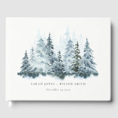 Elegant Waterverf sneeuwwinterpijn Gastenboek (Voorkant)